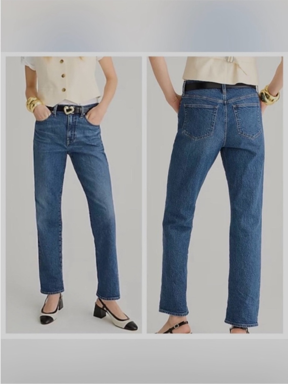 J. Crew Classic Straight Ankle Jeans in Medium Blue